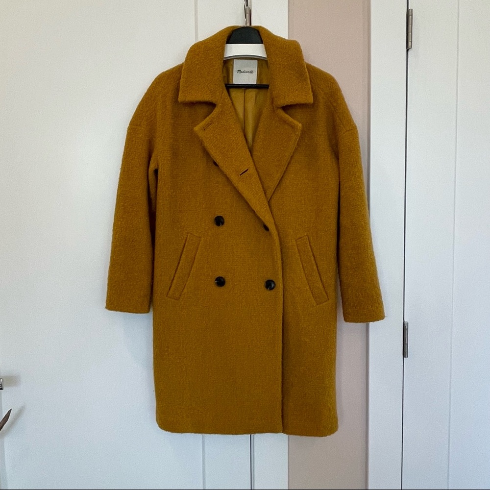Madewell Boucle Coat, Mustard, XXS